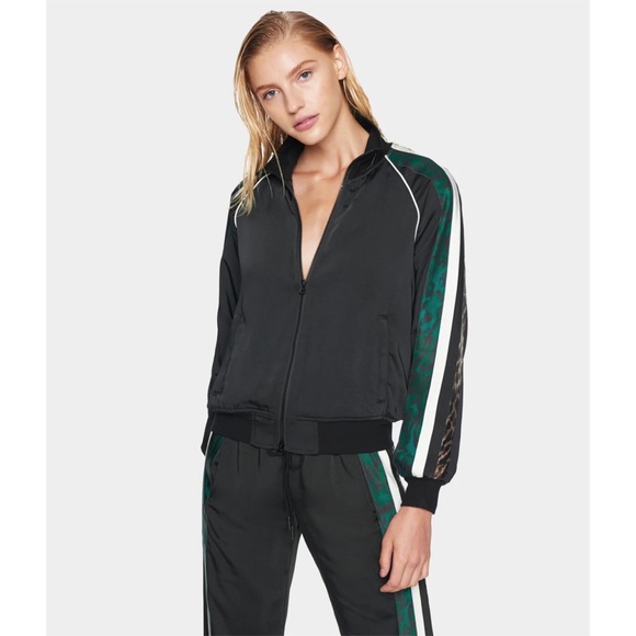 Pam & Gela Jackets & Blazers - PAM & GELA Track Bomber Side Stripe Jacket M